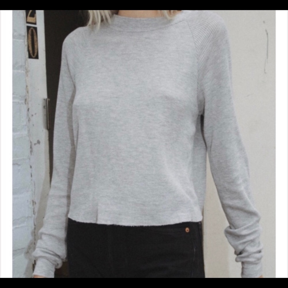 Brandy melville grey cropped long sleeve
